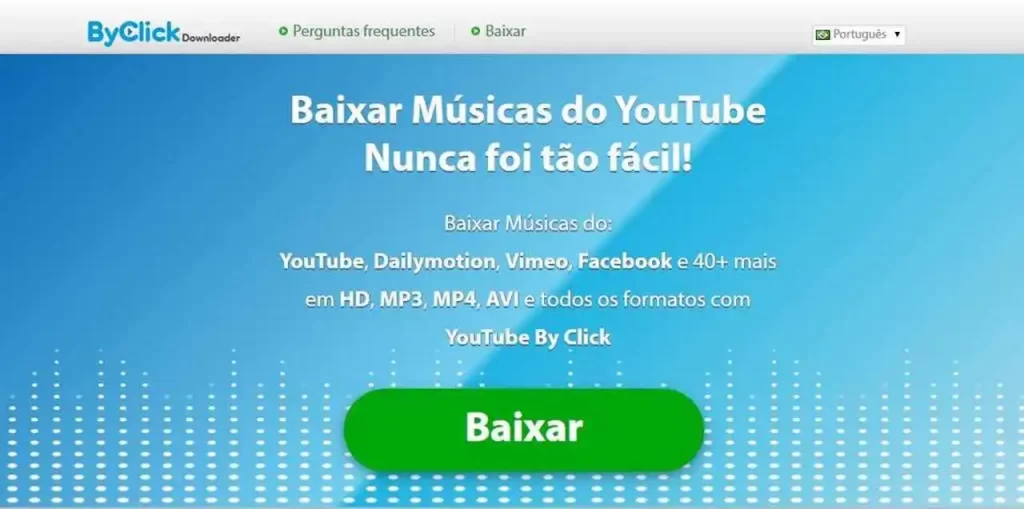 site para baixar musica do YouTube